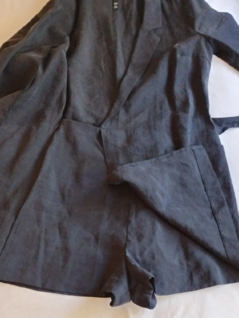 Zara Trafaluc Lyocell Wrap Romper S Blazer Skort Mini Dress Jumpsuit Faded Black - Picture 5 of 12